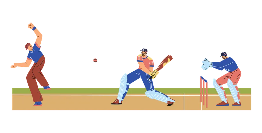 Cricket championship sport game on field  Illustration