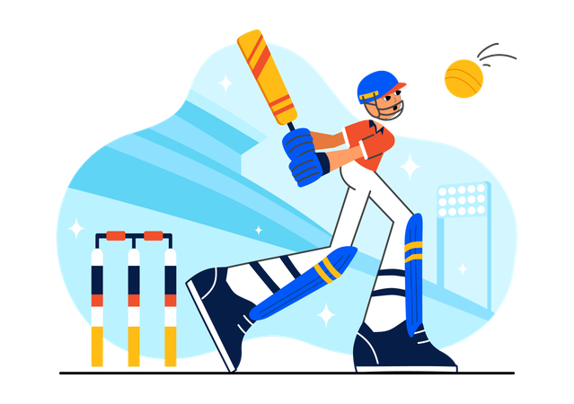 Cricket Player enjoying match  Illustration