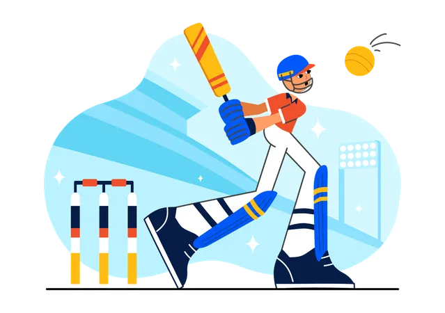 Cricket Player enjoying match  Illustration