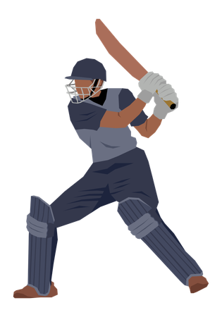 Cricket player playing Cricket  Illustration