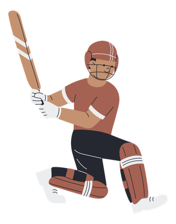 Cricket Player Playing Cricket  Illustration