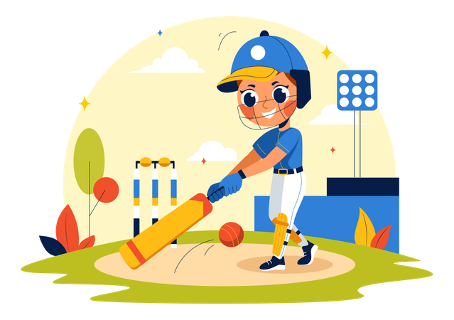 Cricket Player winning match  Illustration