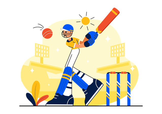Cricket Player winning match  Illustration
