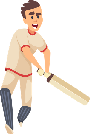 Cricket-Schlagmann  Illustration