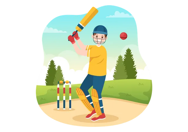 Cricket-Schlagmann  Illustration