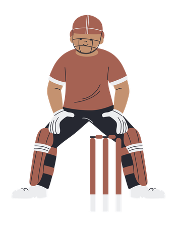 Cricket-Wicket-Keeper  Illustration