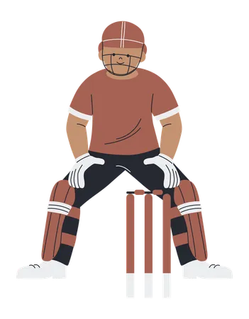 Cricket-Wicket-Keeper  Illustration