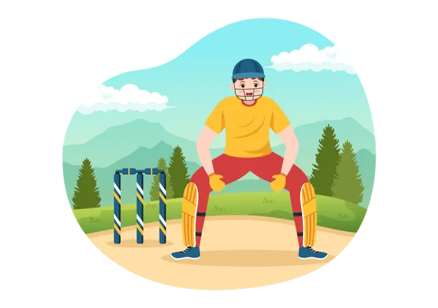 Cricket Wicketkeeper  Illustration