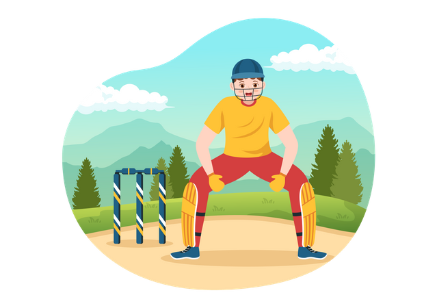 Cricket Wicketkeeper  Illustration