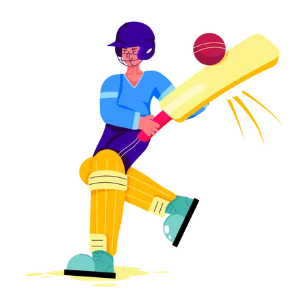 Easy To Use Flat Illustration Of Cricketer イラスト