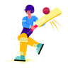 cricketer illustration svg