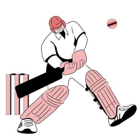 Cricketspieler schlägt Ball  Illustration