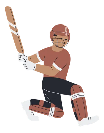 Cricketspieler spielt Cricket  Illustration