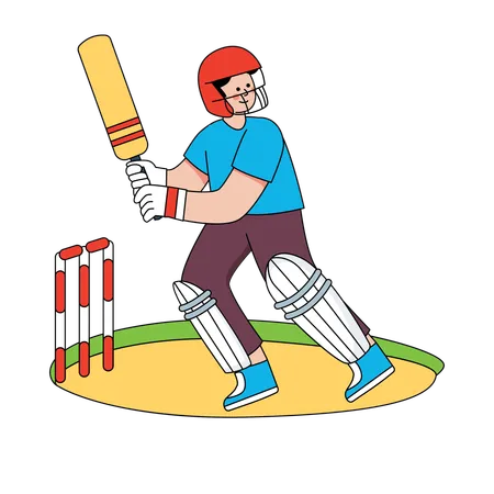 Cricketspieler spielt im Spiel  Illustration