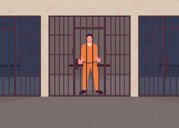 Criminal en prisión  Ilustración