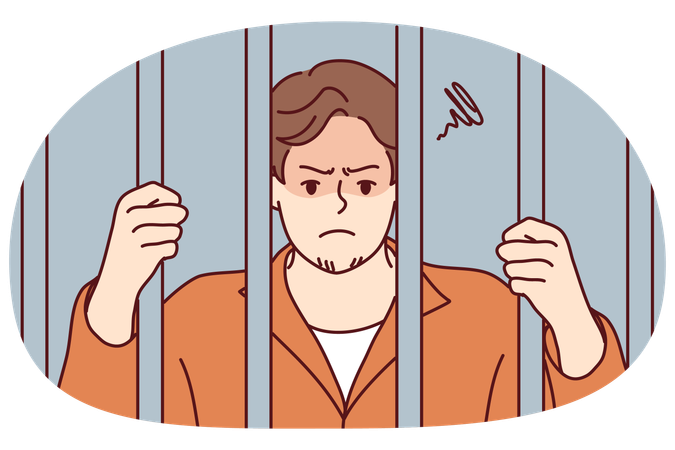Un hombre enojado es arrestado tras unos frascos en prisión  Ilustración