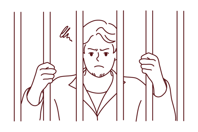 Criminal in custody  Illustration