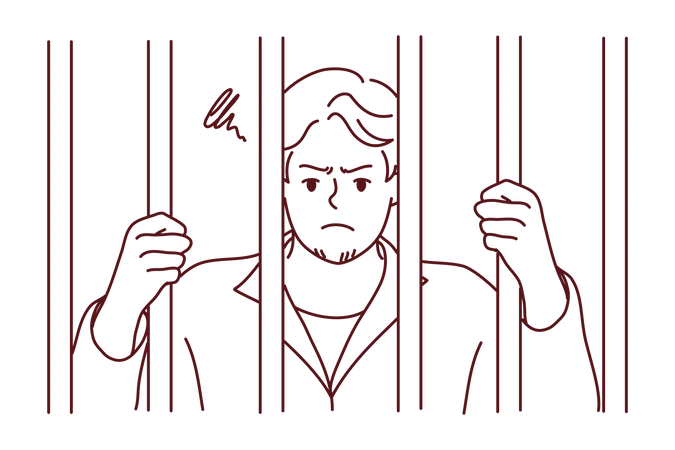 Criminal in custody  Illustration