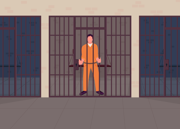 Criminal in prison  Illustration