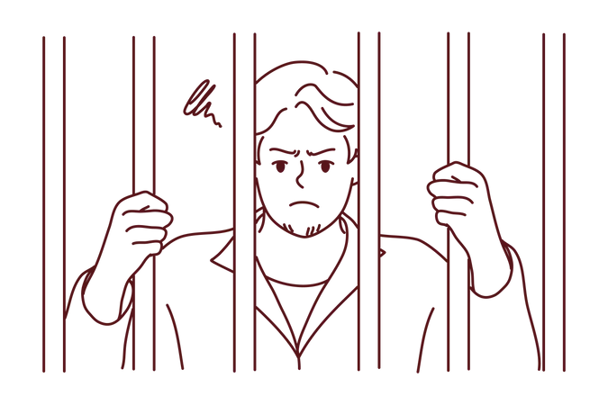 Criminel en détention  Illustration