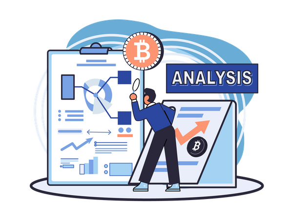 Inversor criptográfico haciendo análisis estadístico  Ilustración