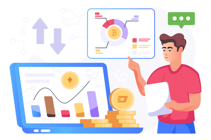 Investimento em criptografia  Ilustração