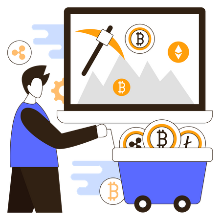 Minería criptográfica  Ilustración