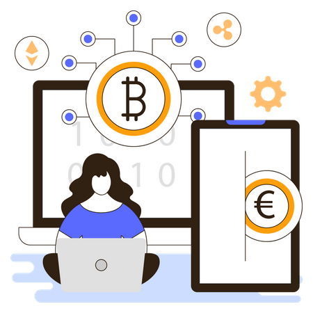 Blockchain de criptomoeda  Ilustração