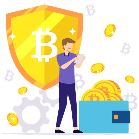 Criptomoeda segura  Ilustração