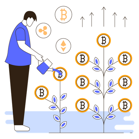 Beneficio de criptomonedas  Illustration