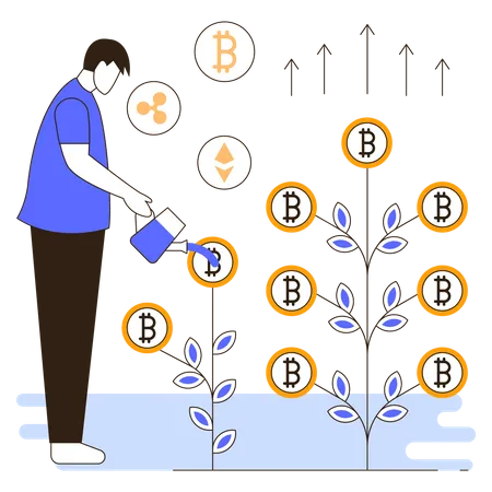 Beneficio de criptomonedas  Illustration