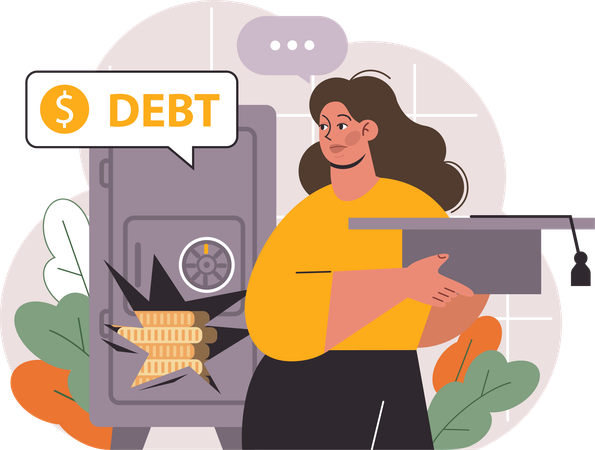 Crise da dívida estudantil  Illustration