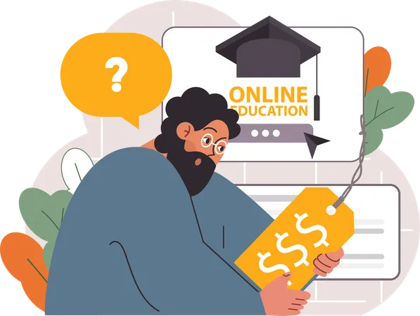 Crise des coûts de l'éducation en ligne  Illustration