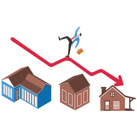 Crisis de la vivienda, Casa, Desarrollo de la vivienda, Crisis, Hombre de negocios  Ilustración