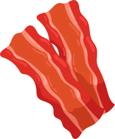 Perfectly Cooked Crispy Bacon Strips In This Illustration Make A Mouthwatering Addition To Any Meal Illustration