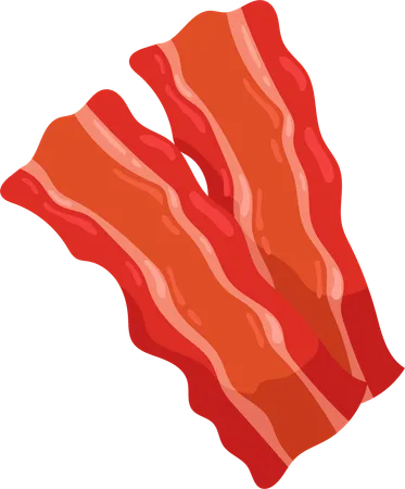 Crispy Bacon Strips  Illustration