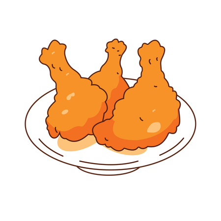 Crispy Fried Chicken  Illustration