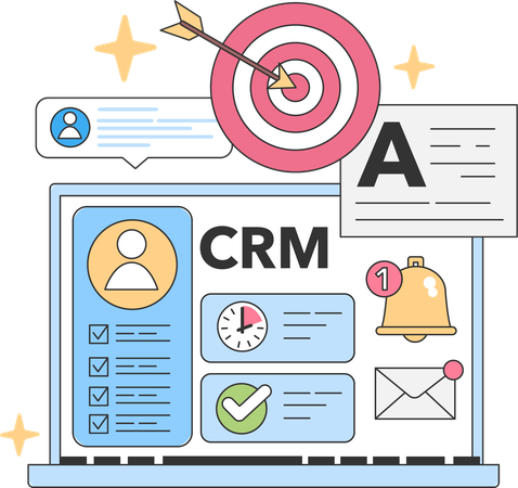 CRM list with goal  Illustration