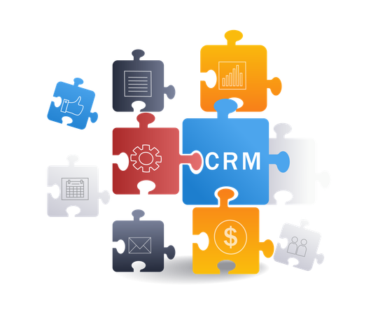 Crm Puzzle Business  Illustration