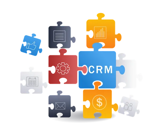 Crm Puzzle Business  Illustration