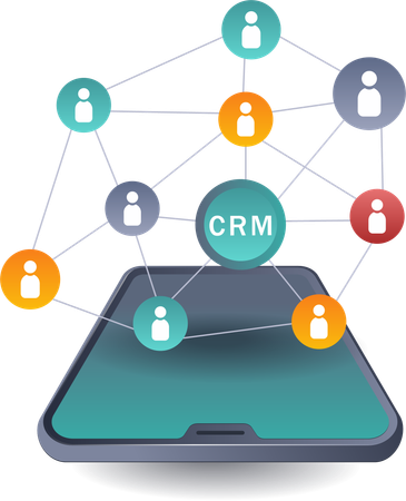 Rede de Sistemas CRM e Expansão de Negócios  Ilustração