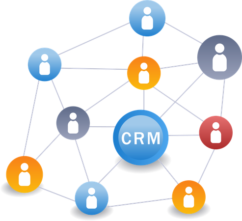CRM strategy system network business development  Illustration
