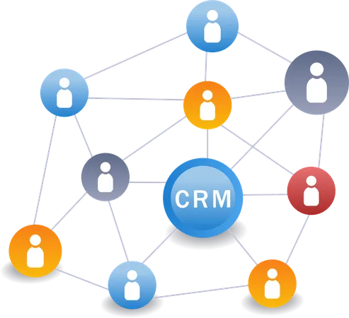 CRM strategy system network business development  Illustration