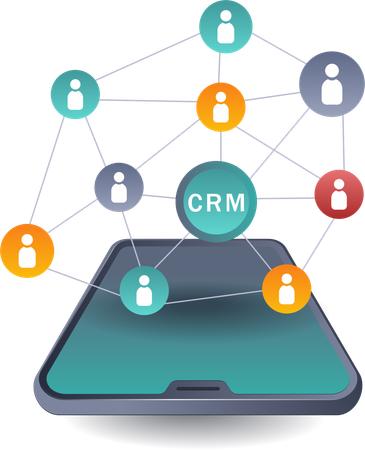 CRM System Network and Business Expansion  Illustration