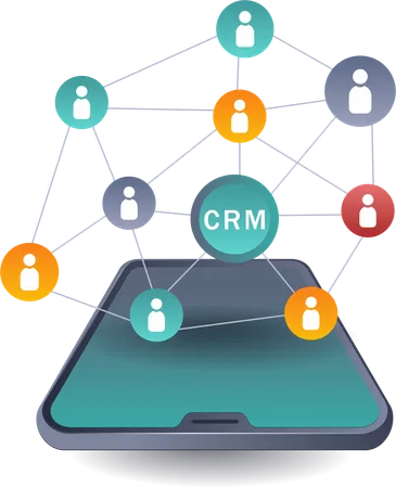 CRM System Network and Business Expansion  Illustration