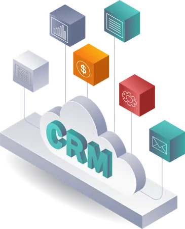 CRM Systems Developing Business Networks and Growth  Illustration