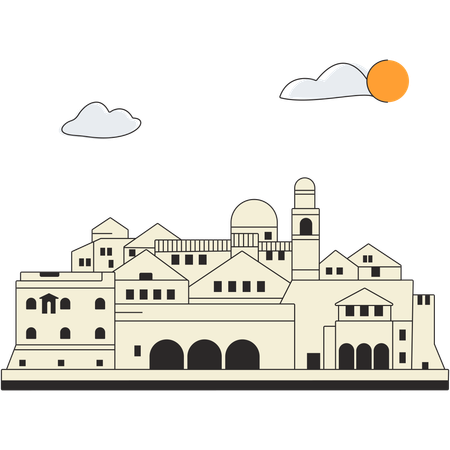 Croácia - Cidade Velha de Dubrovnik  Ilustração