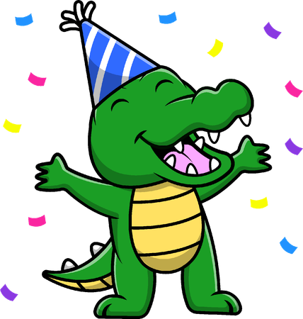 Crocodile Celebrate Birthday Party  Illustration