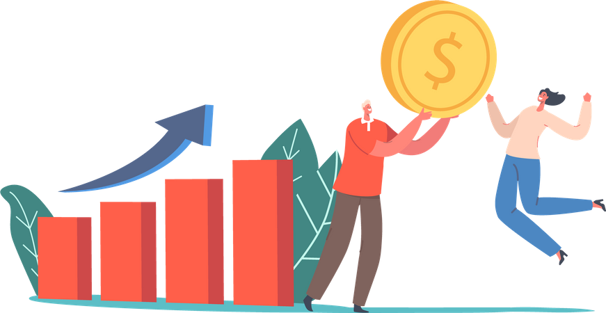 Graphique d'affaires de croissance  Illustration