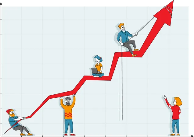 Croissance de l'entreprise par équipe  Illustration